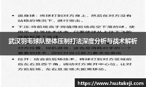 武汉羽毛球队整体压制打法深度分析与战术解析